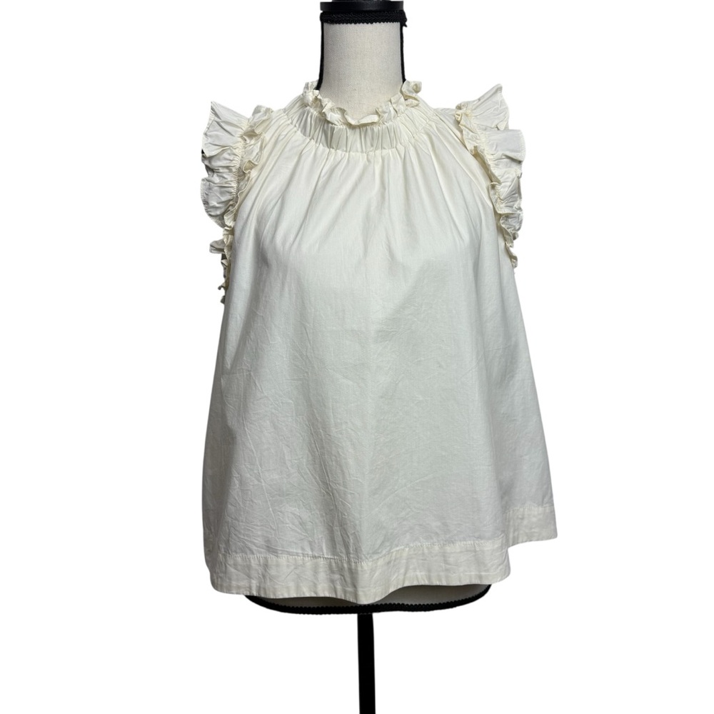 AUREUM Cream Ruffle Sleeveless Blouse